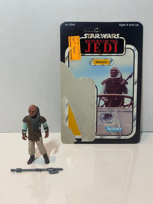 Vintage Star Wars Weequay Cardback complete with figure and accessory